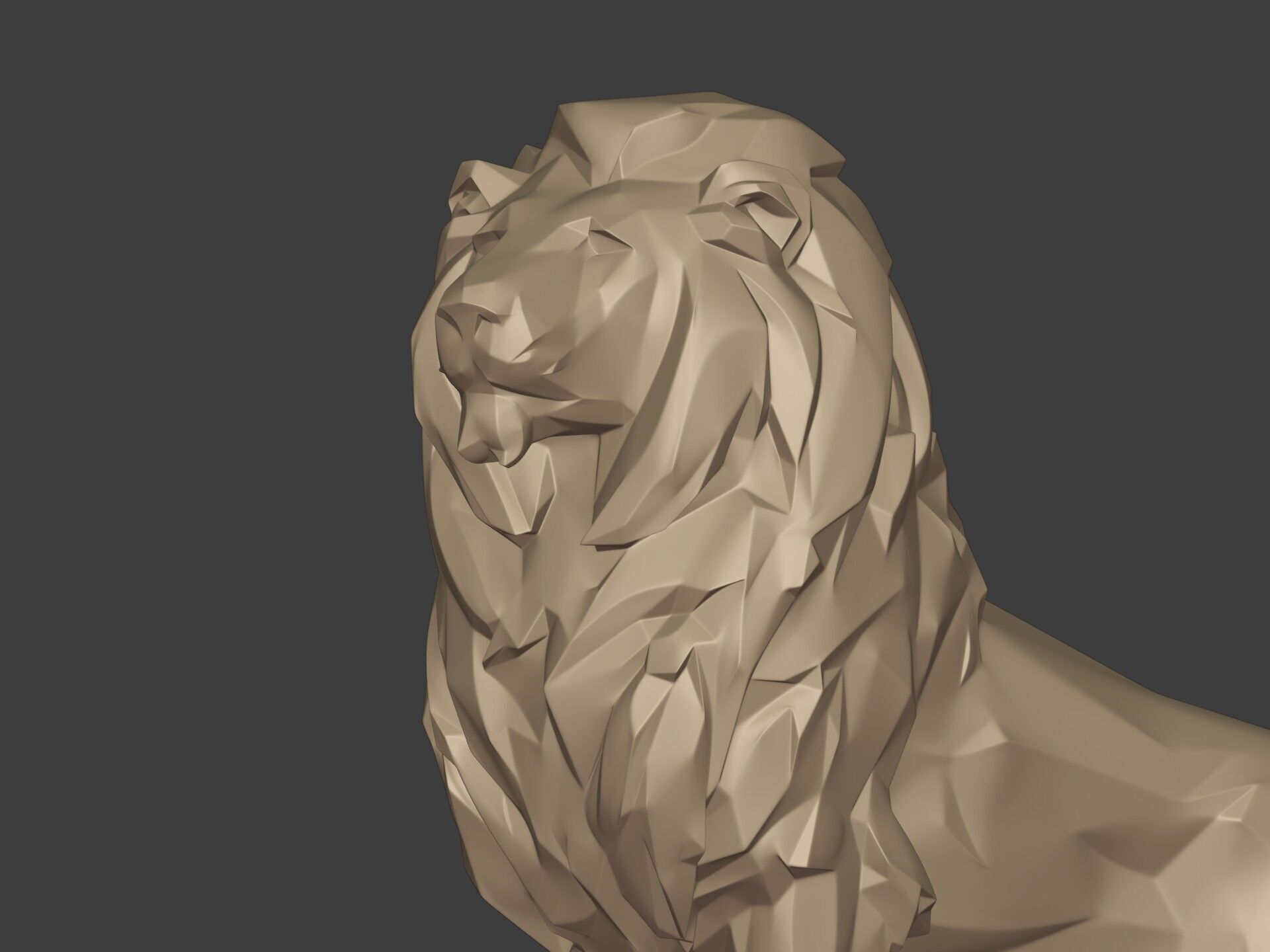 Abstract Lion Statue - Figurine  -- Modern - Contemporary Art 3D print model_10
