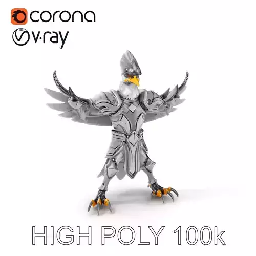 Eagle Guardian Warrior Armored Avian D Character Model Low-poly 3D model