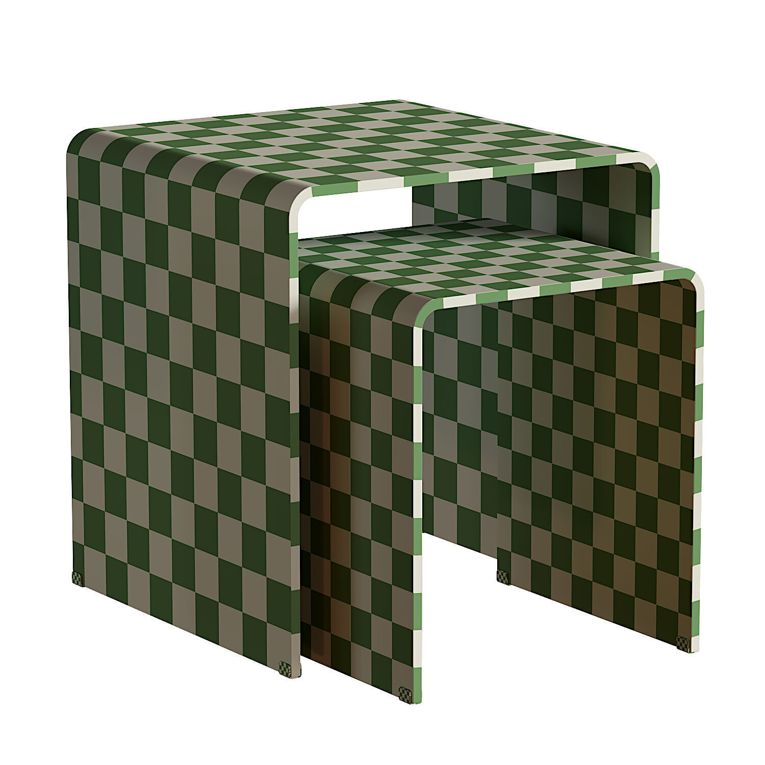 Set of two tempered glass sofa tables Joan Low-poly 3D model_2