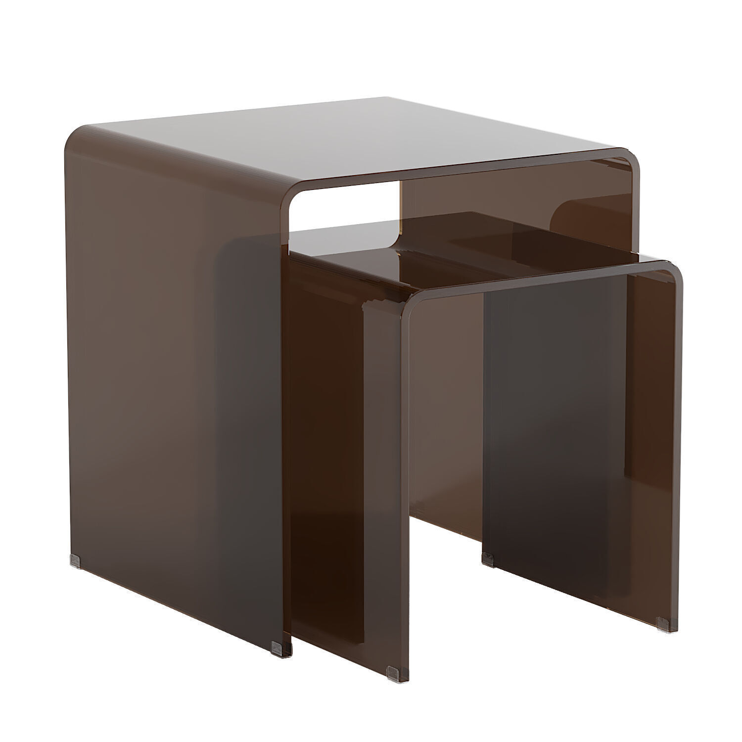 Set of two tempered glass sofa tables Joan Low-poly 3D model_1