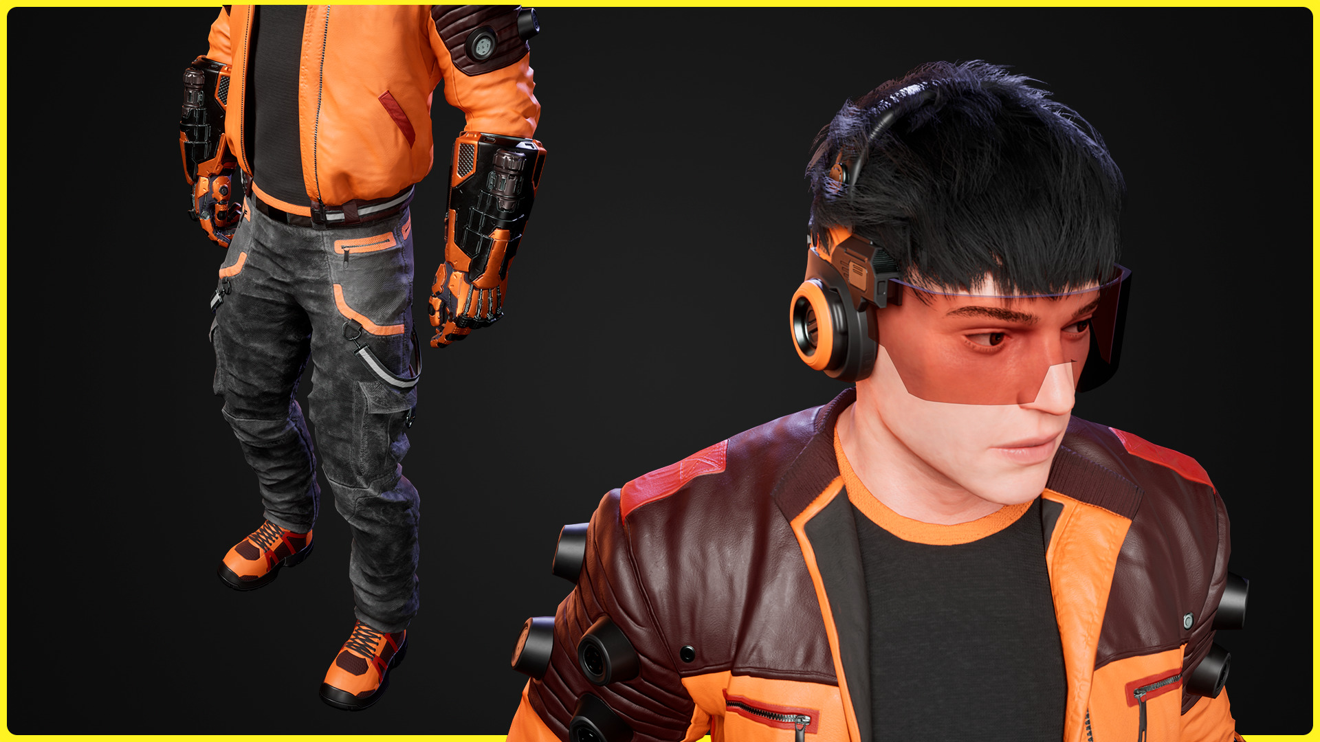 Modular Sci-fi Characters 04 Low-poly 3D model_7