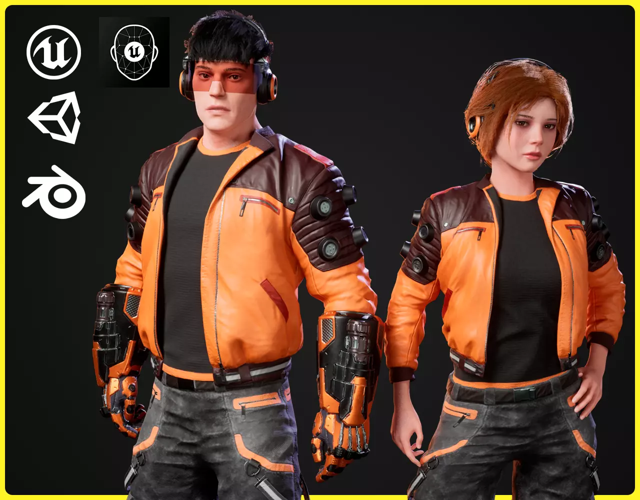 Modular Sci-fi Characters 04 Low-poly 3D model_0