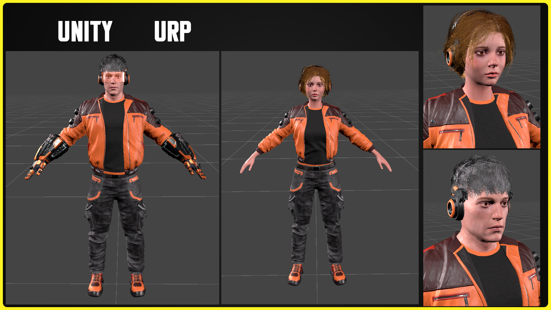 Modular Sci-fi Characters 04 Low-poly 3D model_22