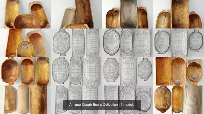 Antique Dough Bowls Collection 