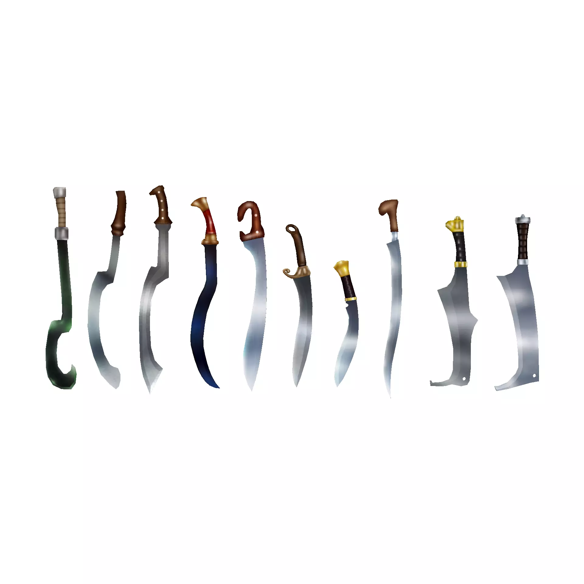 Hand Painted Swords Pack 3 Low-poly 3D model_0