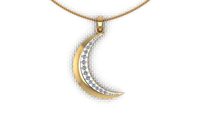 A pendant made in the shape of a moon 3D print model