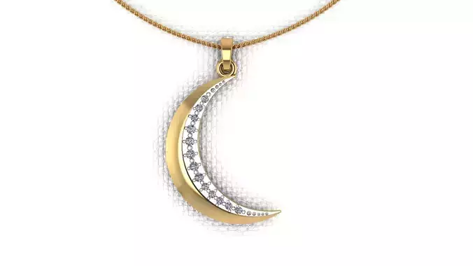 A pendant made in the shape of a moon