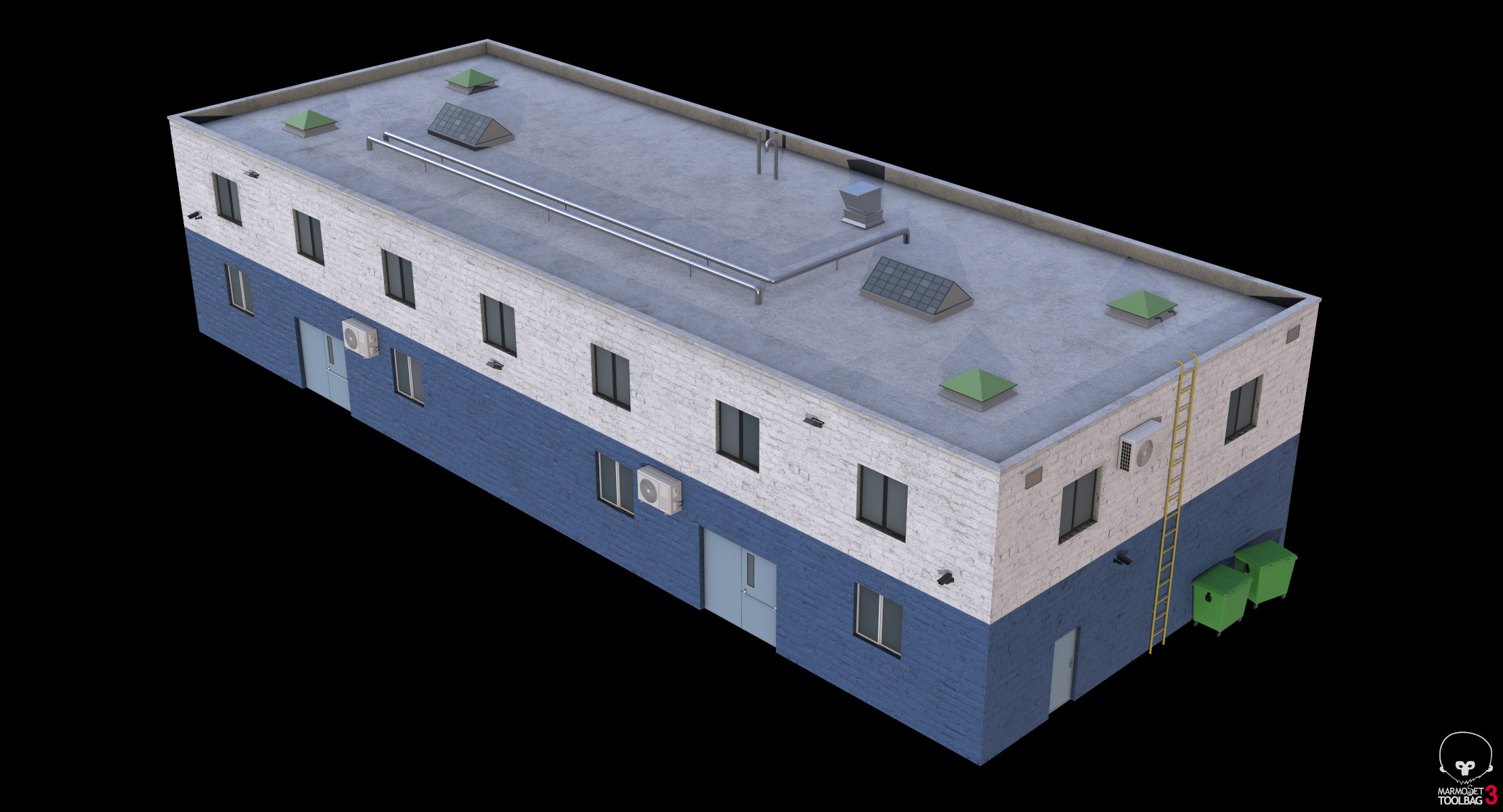 Industrial Building 2 Low-poly 3D model_9