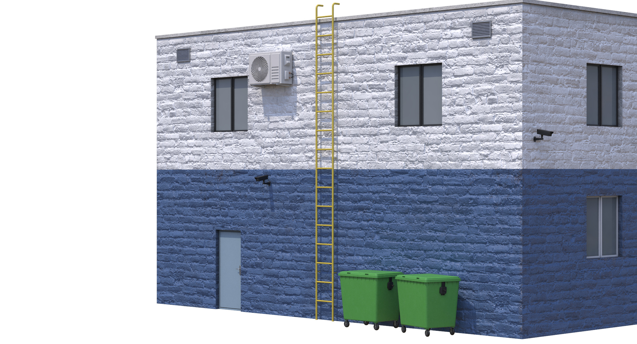 Industrial Building 2 Low-poly 3D model_3