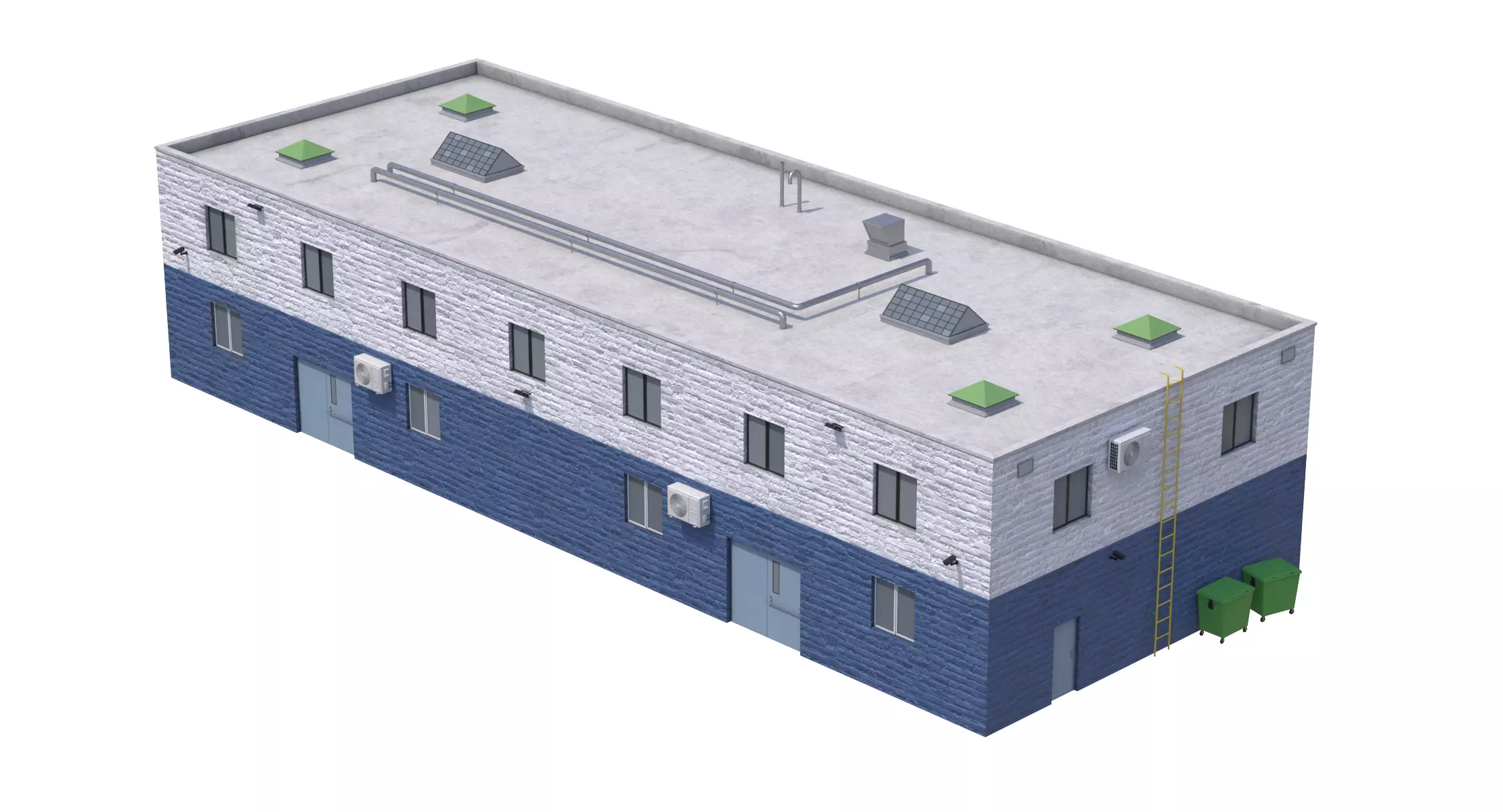 Industrial Building 2 Low-poly 3D model_0