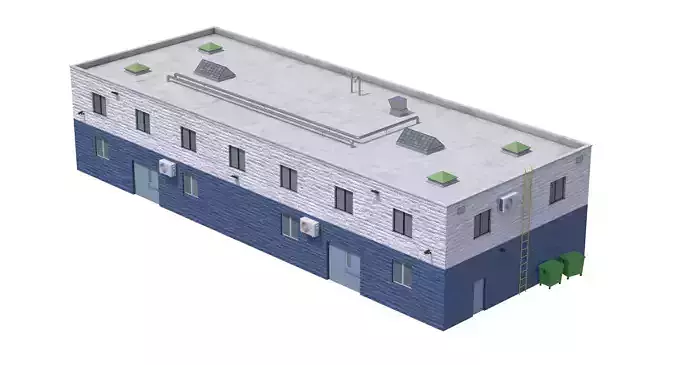 Industrial Building 2 Low-poly 3D model