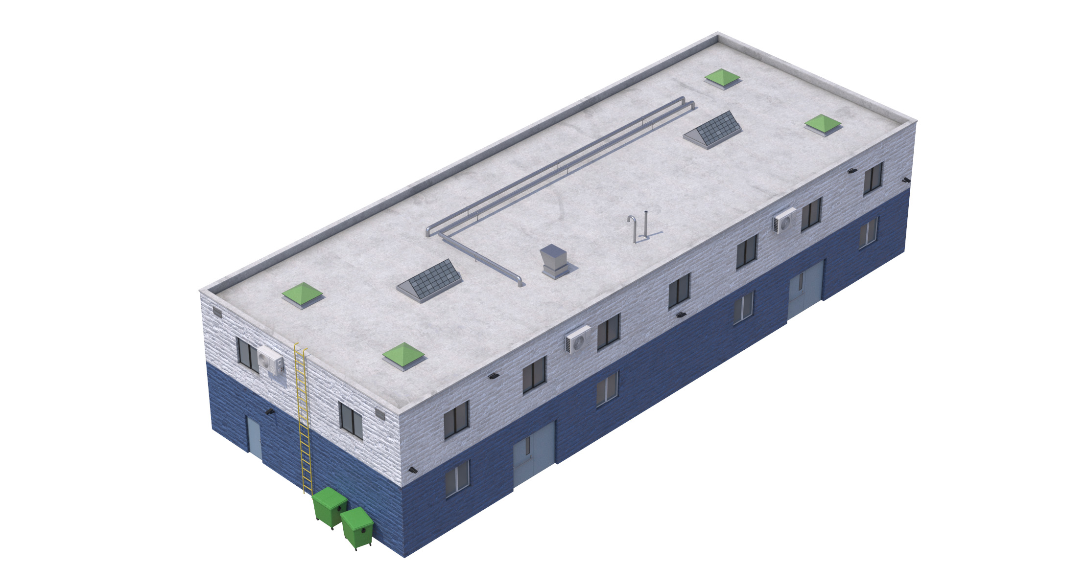 Industrial Building 2 Low-poly 3D model_4