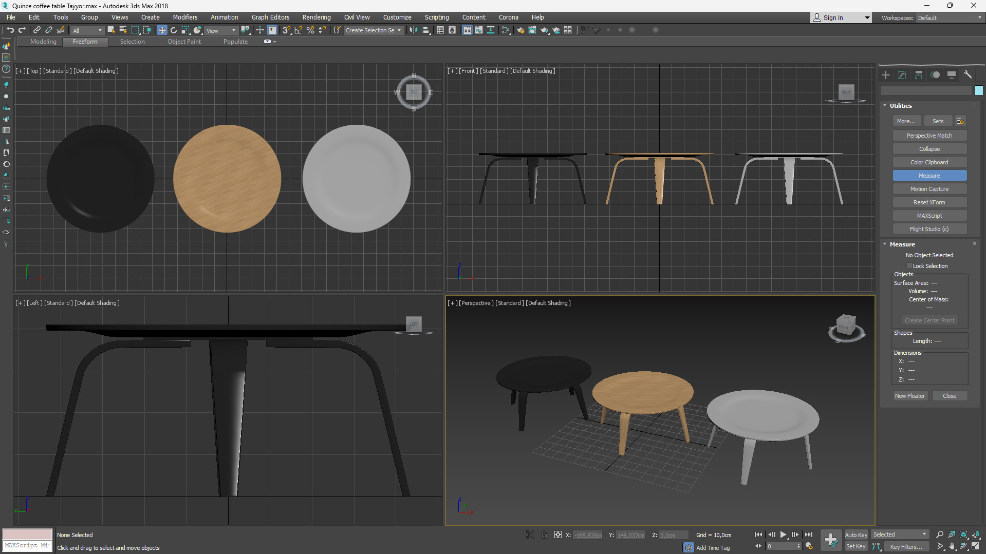 Quince Coffee Table Low-poly 3D model_5