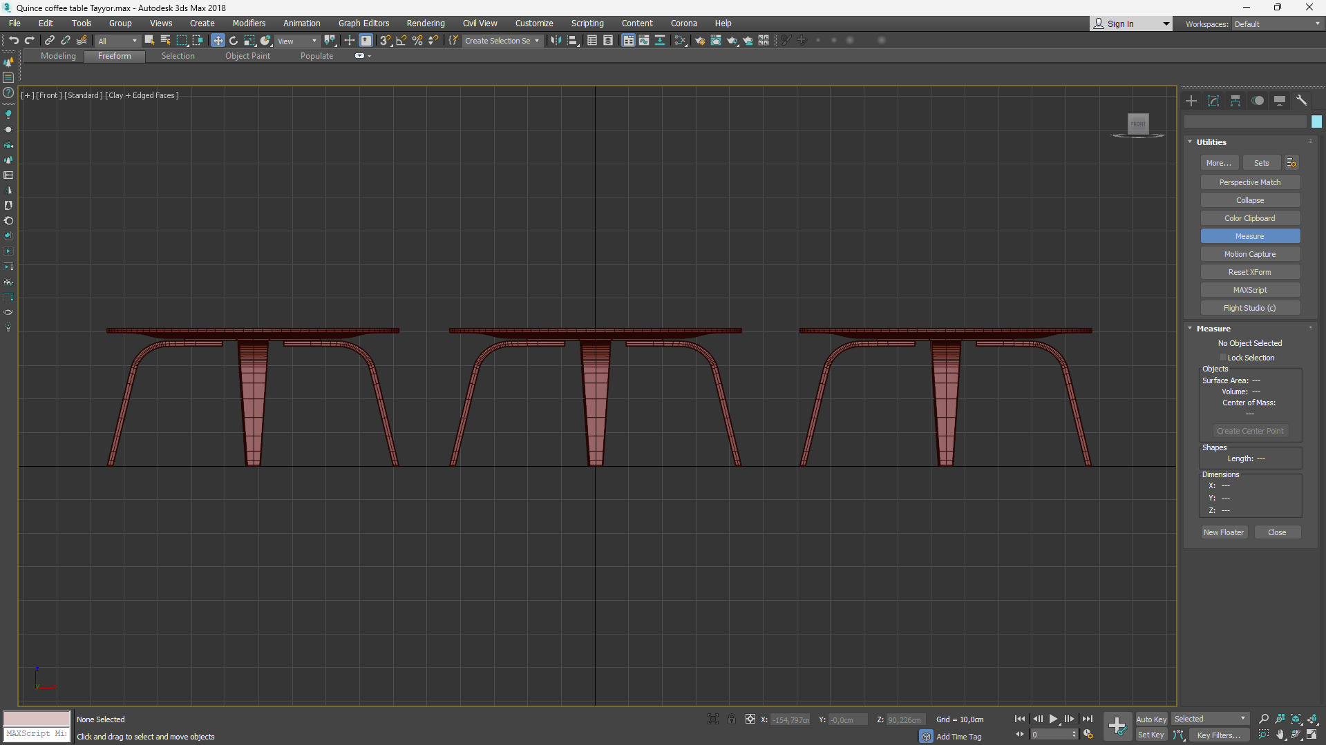 Quince Coffee Table Low-poly 3D model_7