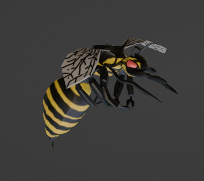 Mutated Wasp Low-poly 3D model_1