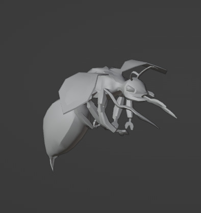 Mutated Wasp Low-poly 3D model_2
