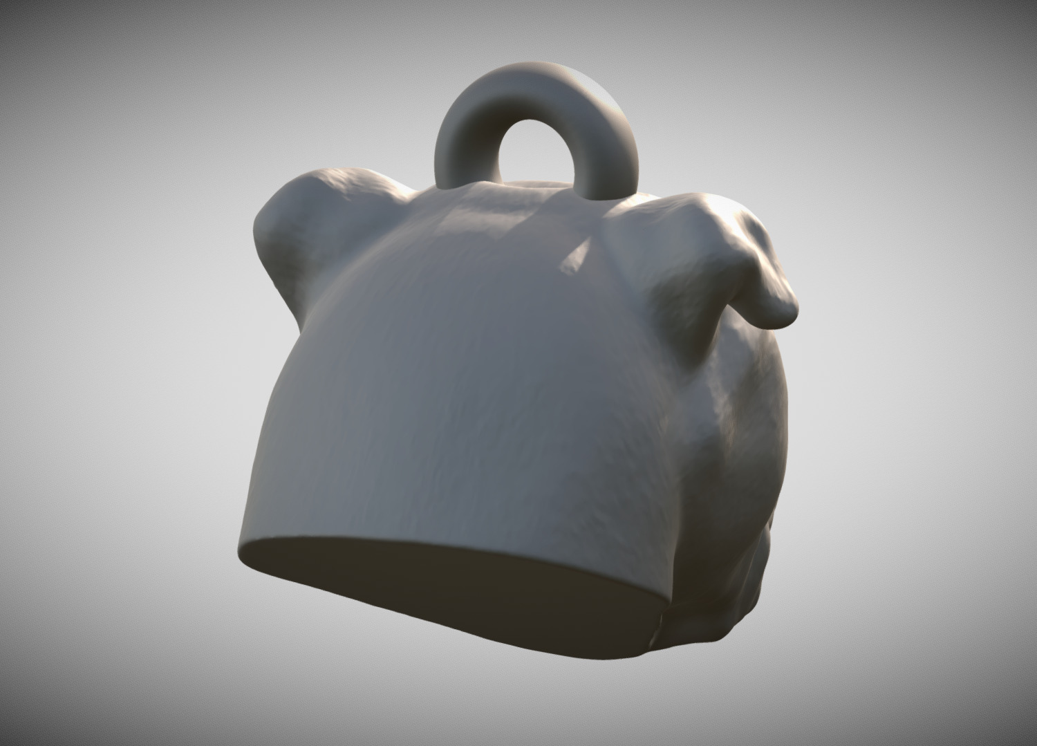 English Bulldog dog head key ring for 3D printing 3D print model_5