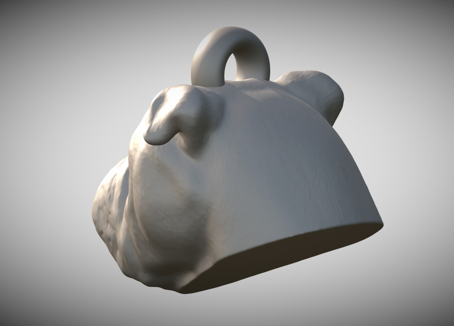 English Bulldog dog head key ring for 3D printing 3D print model_4