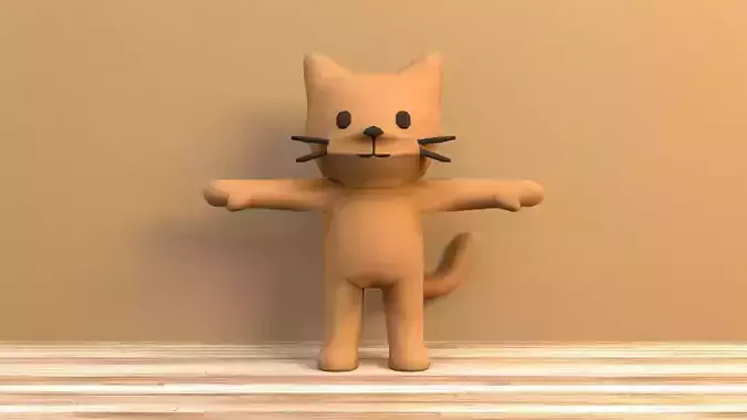 Charming Cat Character T-pose