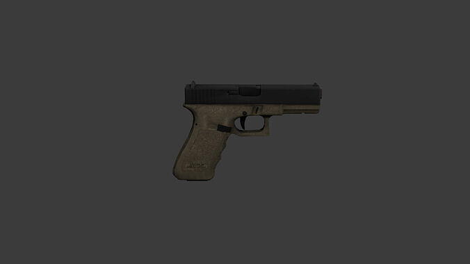 Low Poly Glock Pistol Game Ready 3D Handgun Free low-poly 3D model