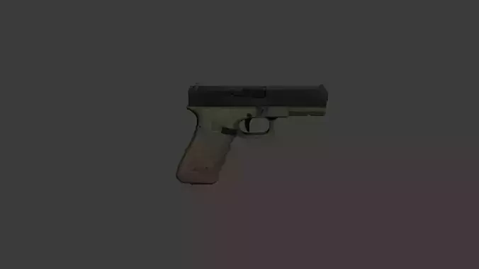 Low Poly Glock Pistol Game Ready 3D Handgun