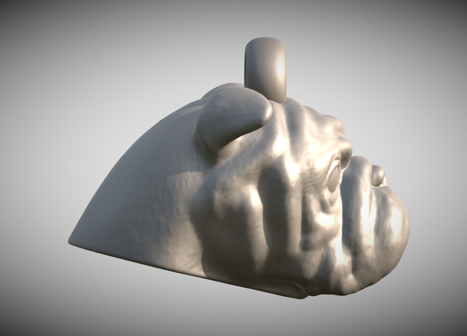 Puppy of English Bulldog head key ring for 3D printing 3D print model_6