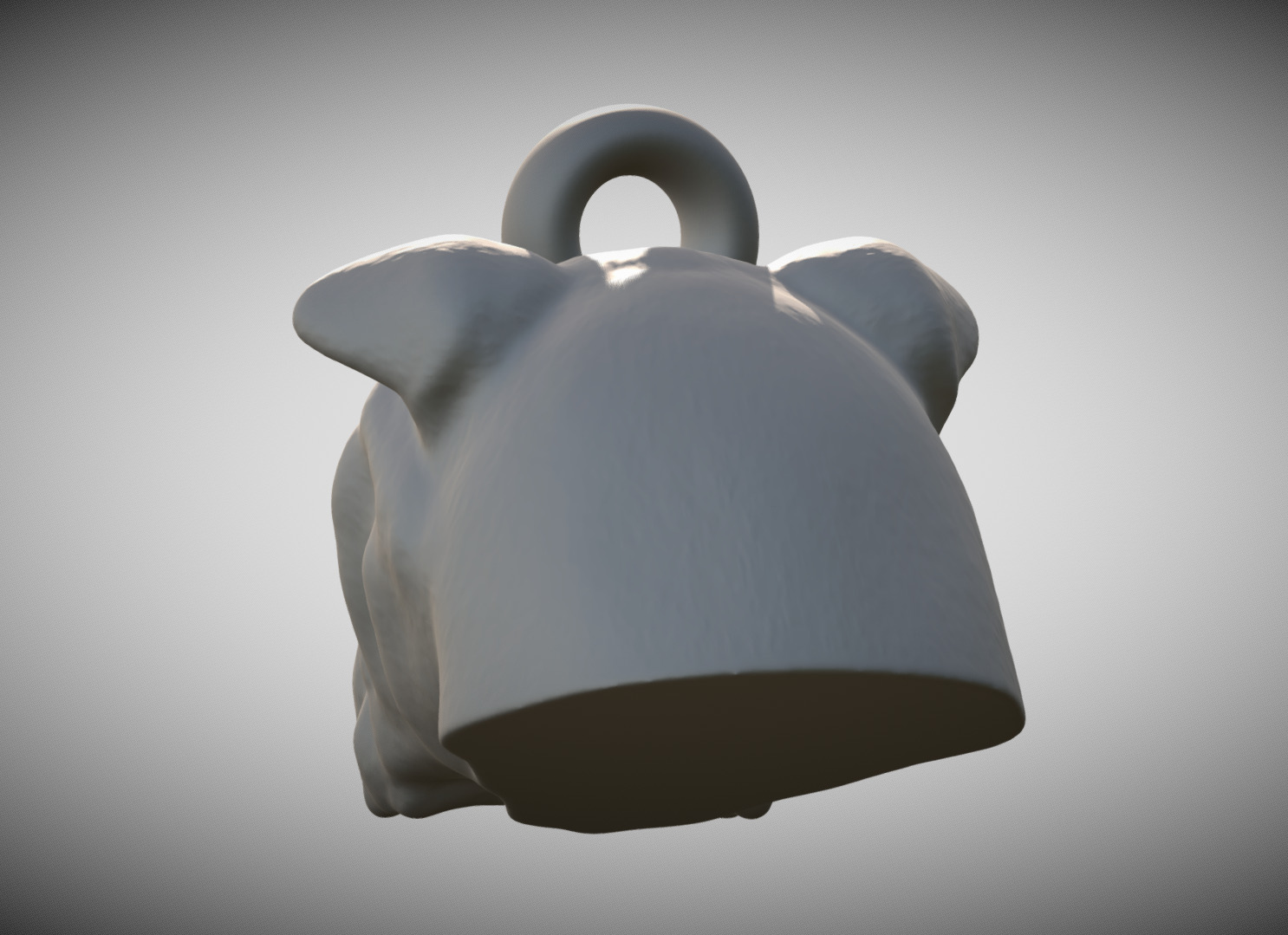 Puppy of English Bulldog head key ring for 3D printing 3D print model_4