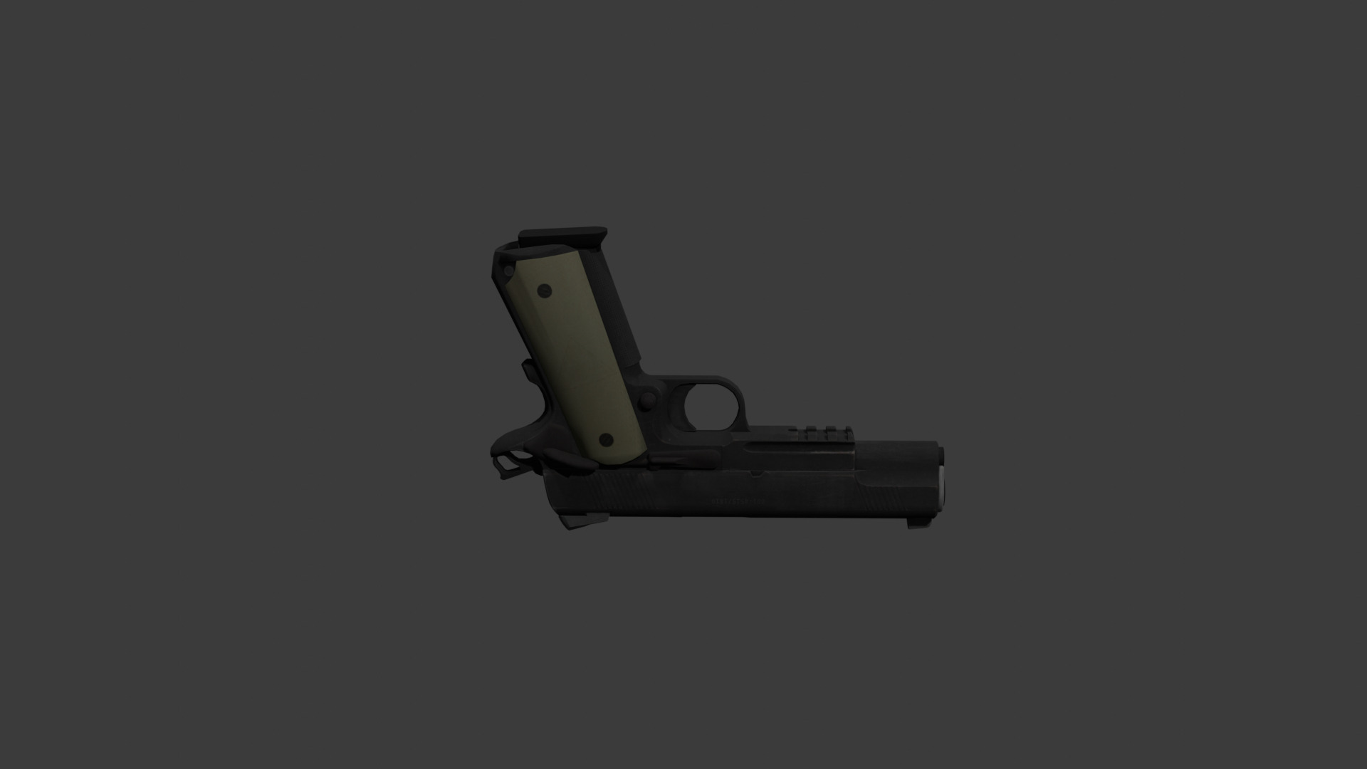 Low Poly 1911 Pistol Game Ready Handgun Low-poly 3D model_2