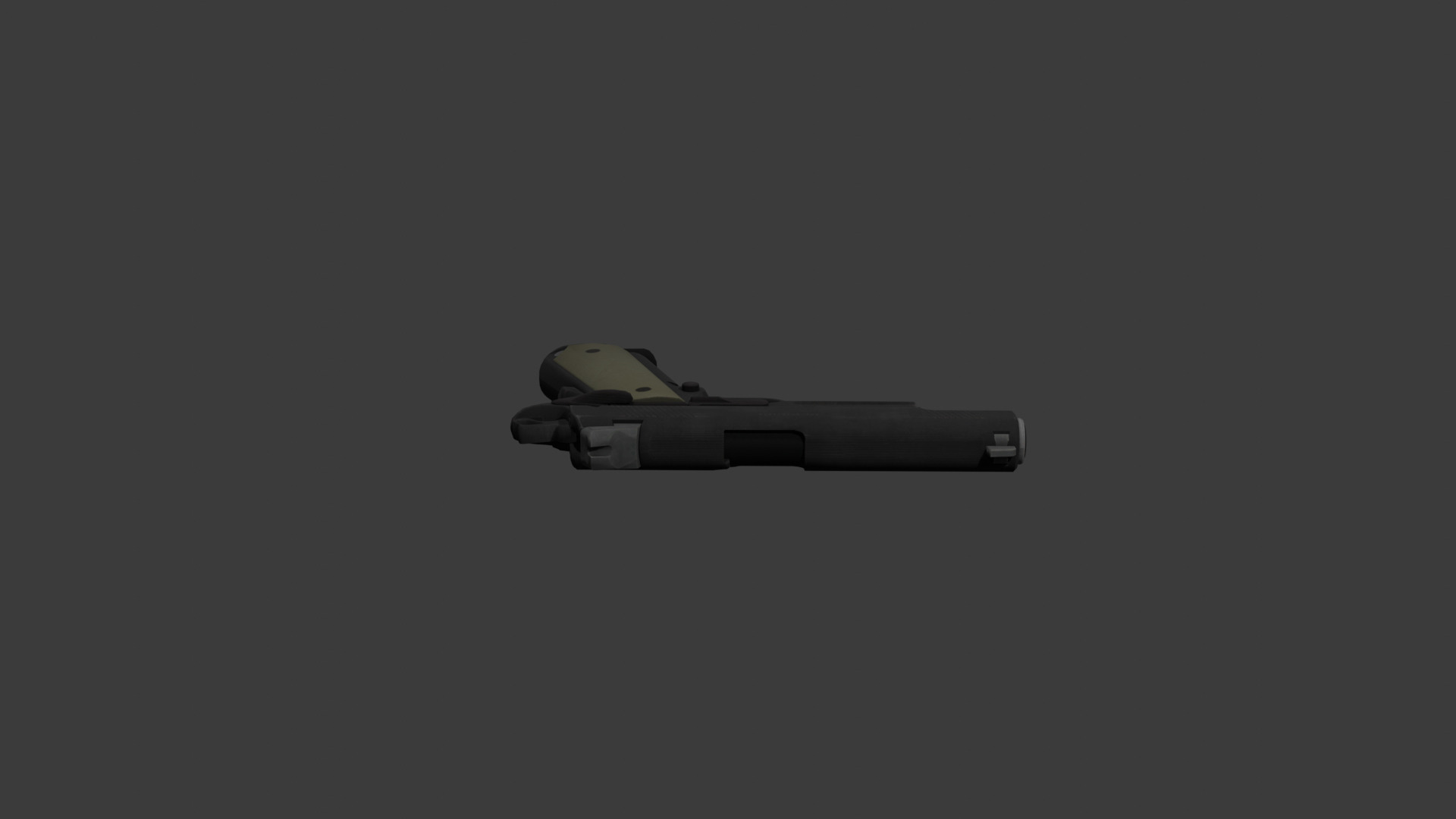 Low Poly 1911 Pistol Game Ready Handgun Low-poly 3D model_1