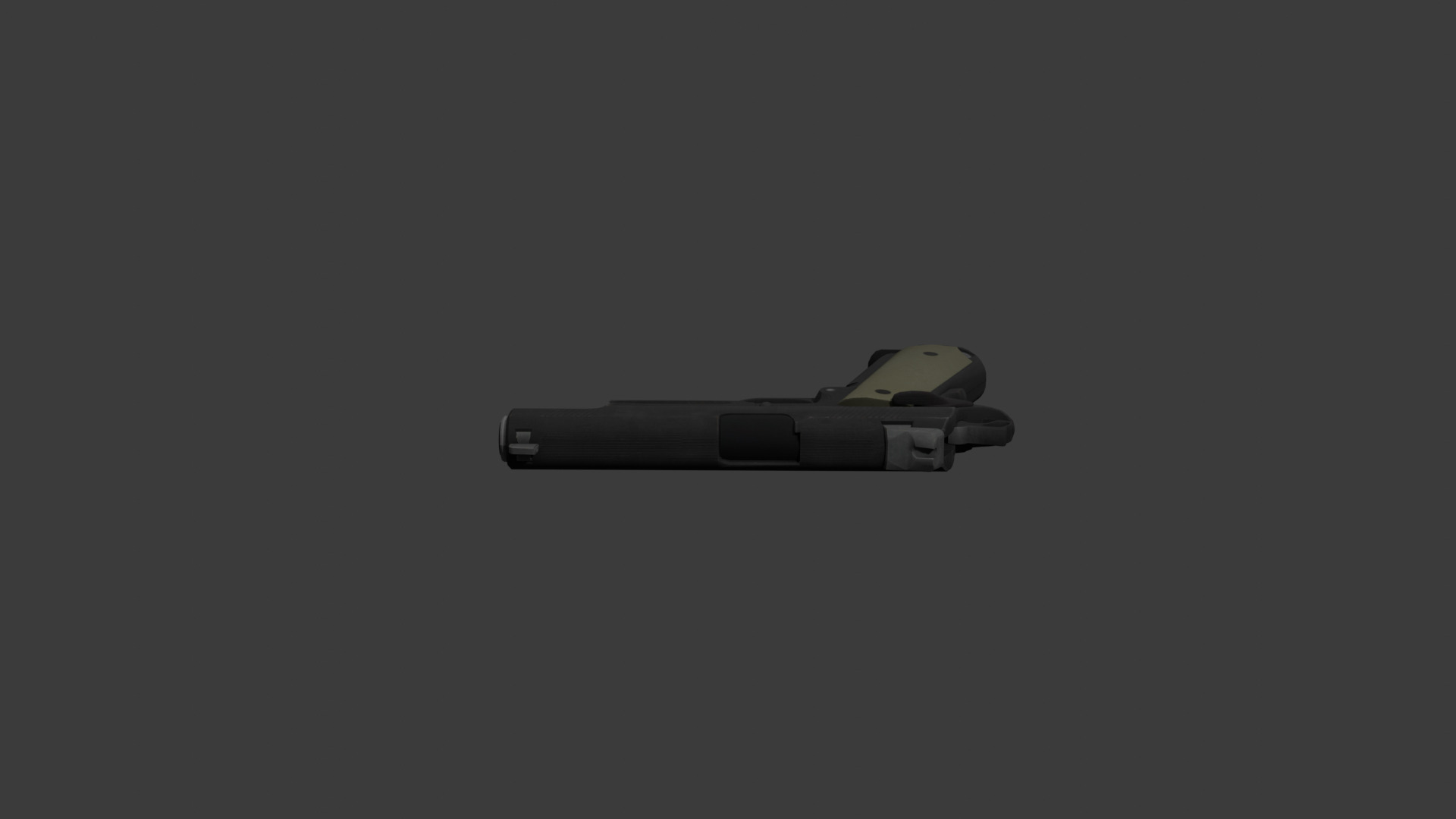 Low Poly 1911 Pistol Game Ready Handgun Low-poly 3D model_4