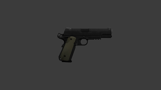 Low Poly 1911 Pistol Game Ready Handgun Low-poly 3D model