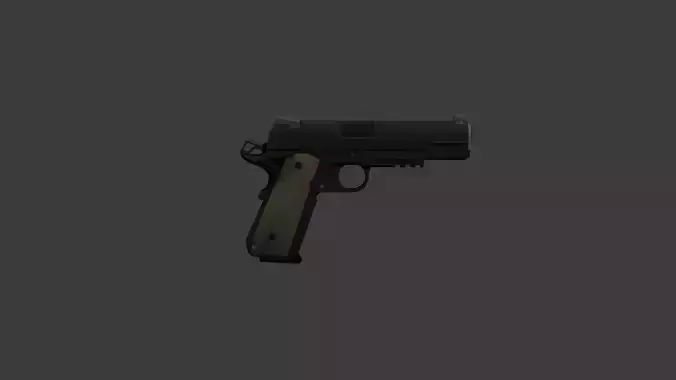 Low Poly 1911 Pistol Game Ready Handgun