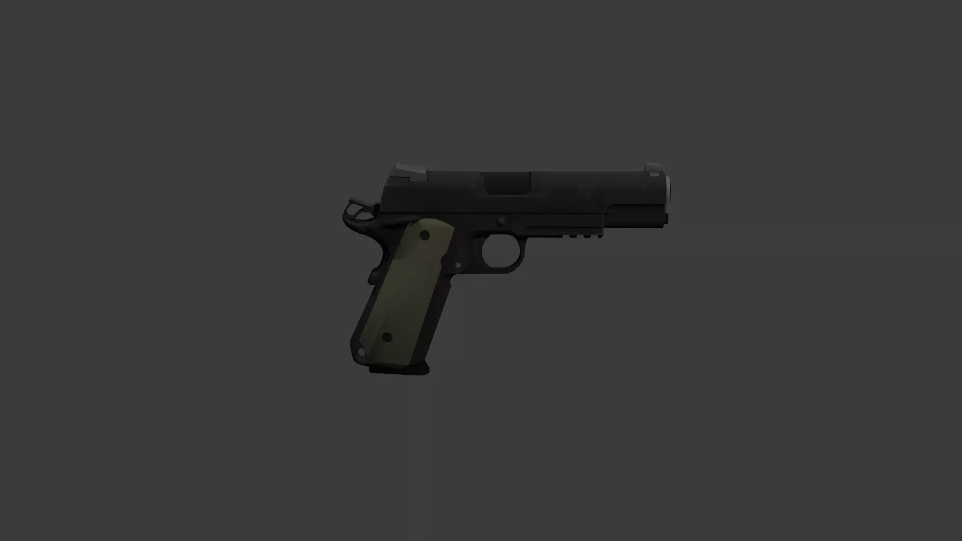 Low Poly 1911 Pistol Game Ready Handgun Low-poly 3D model_0