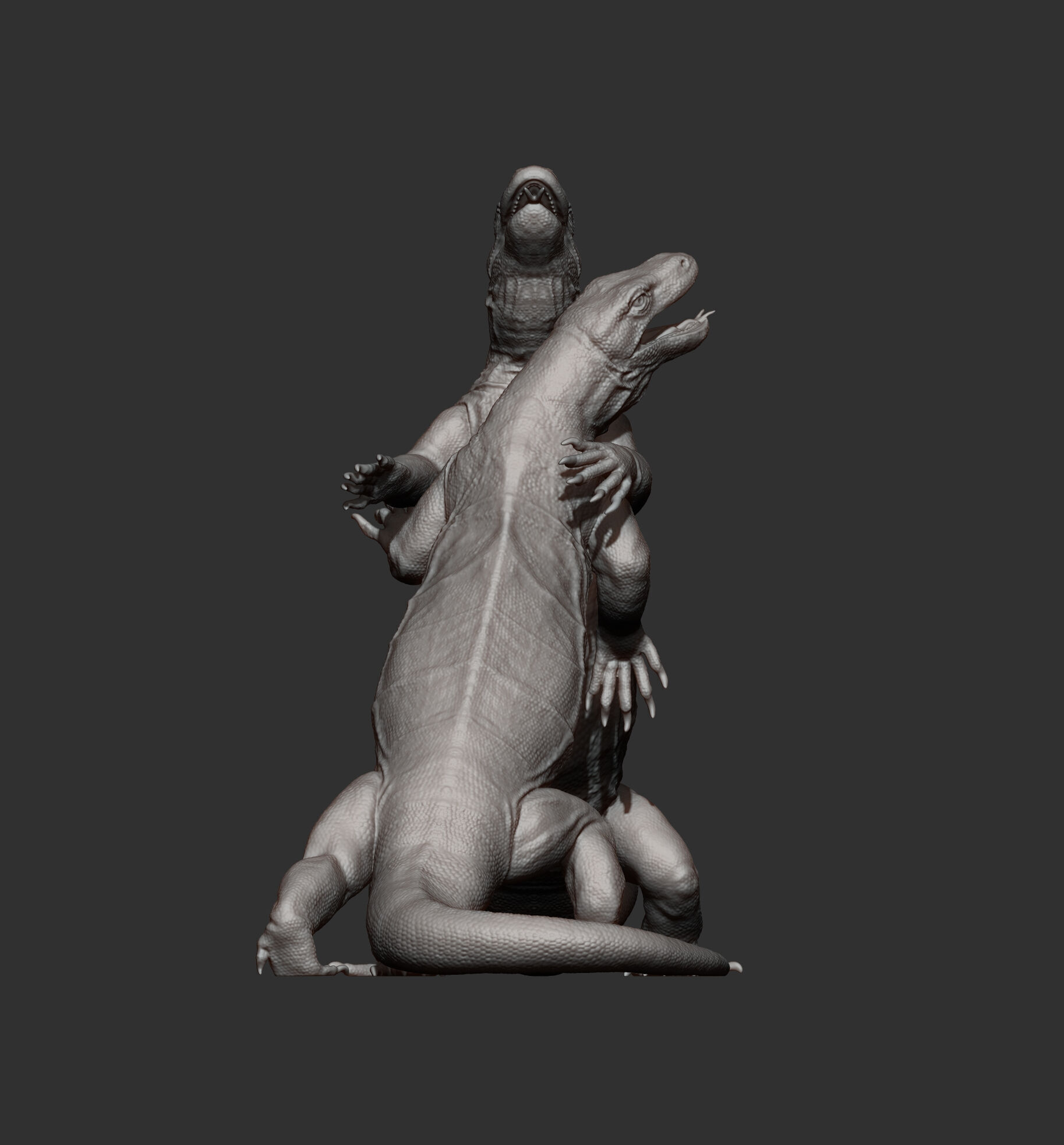 komodo dragon battle 3D print model_9