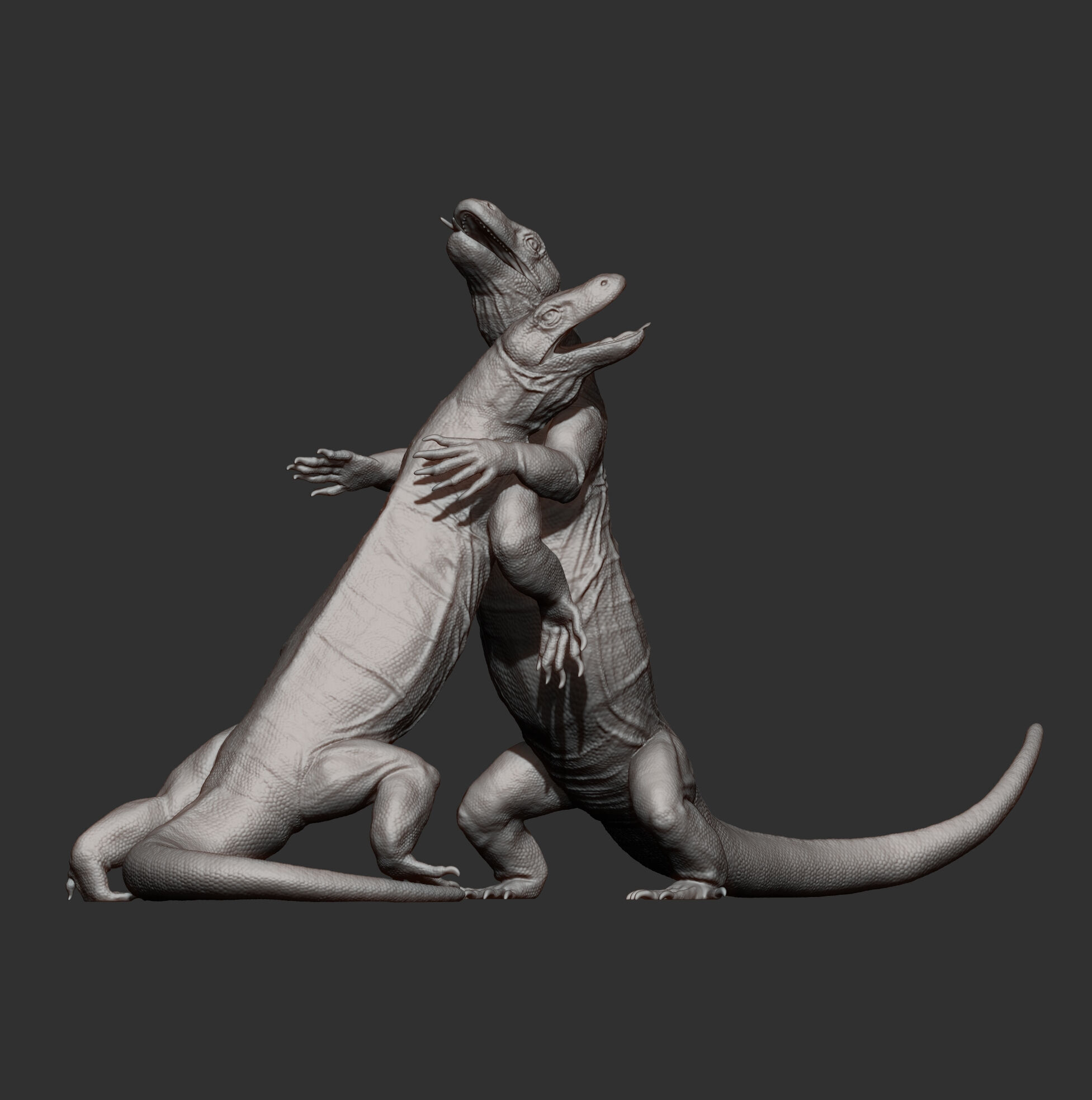 komodo dragon battle 3D print model_6