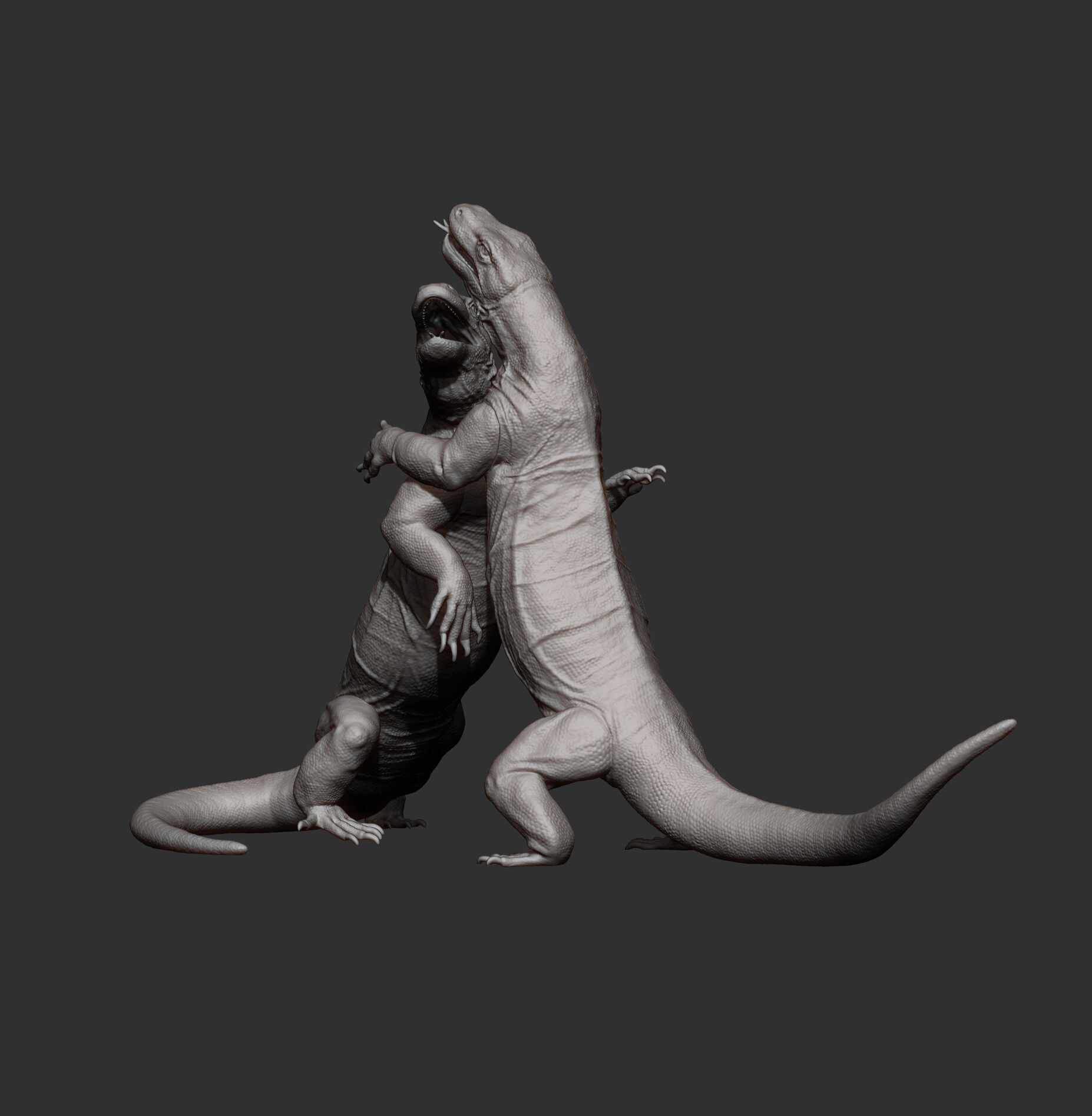 komodo dragon battle 3D print model_11