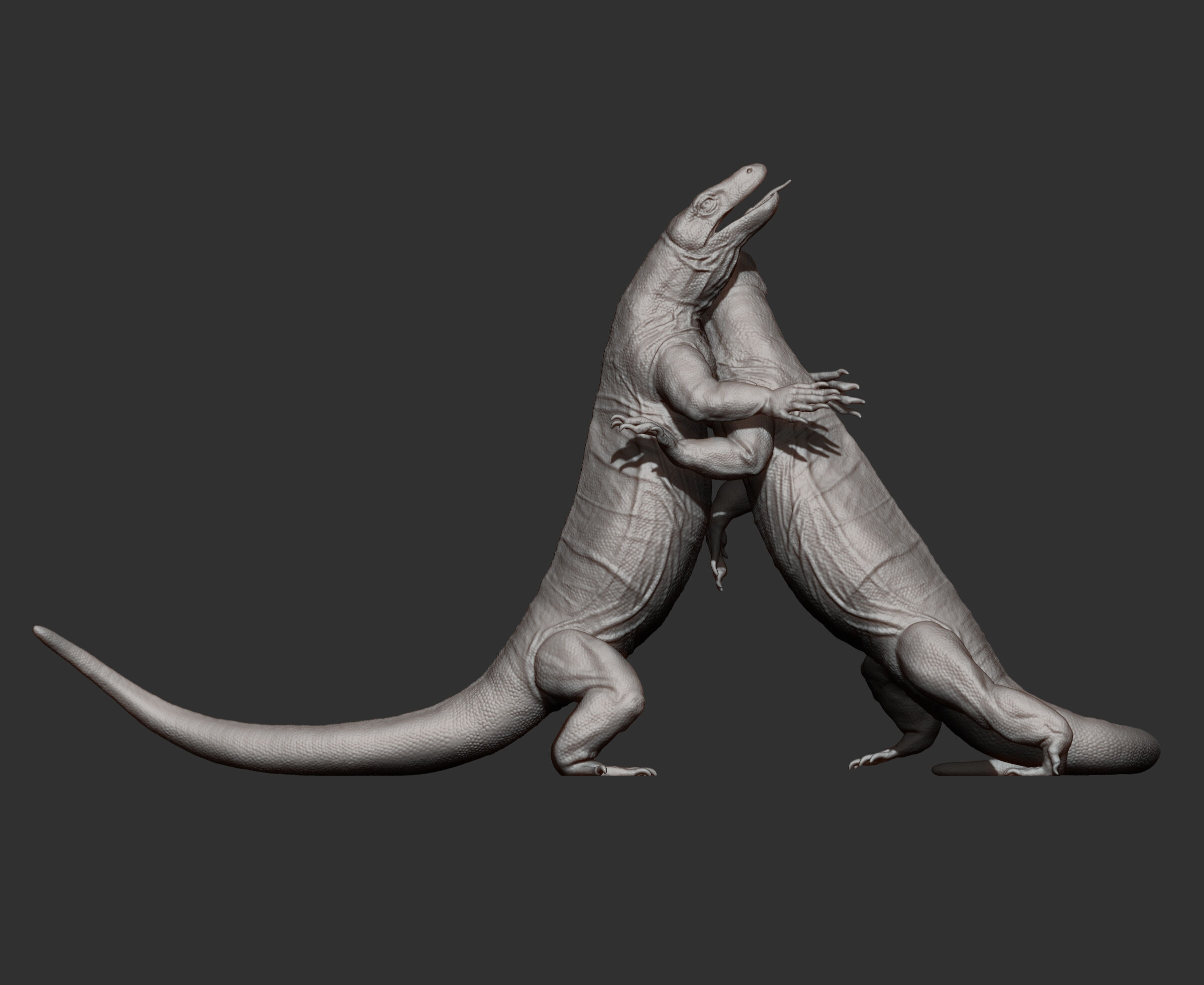 komodo dragon battle 3D print model_12