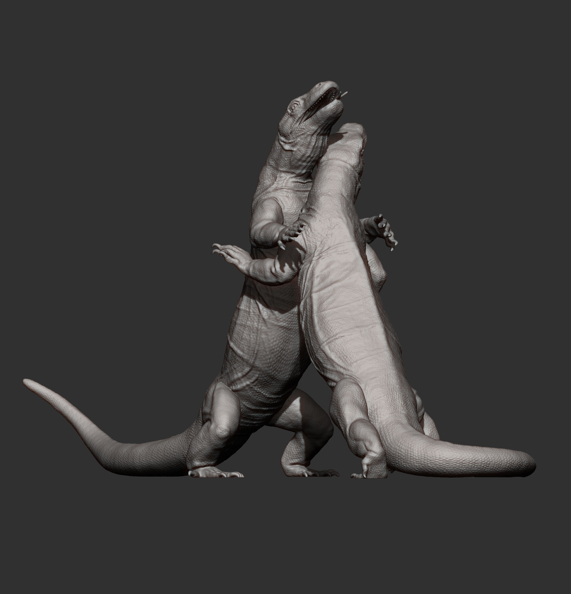 komodo dragon battle 3D print model_8