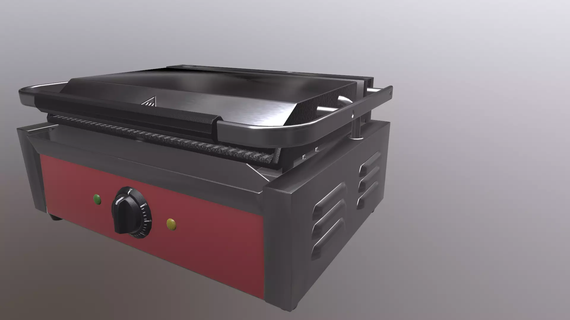 Electric Griddle Low-poly 3D model_0