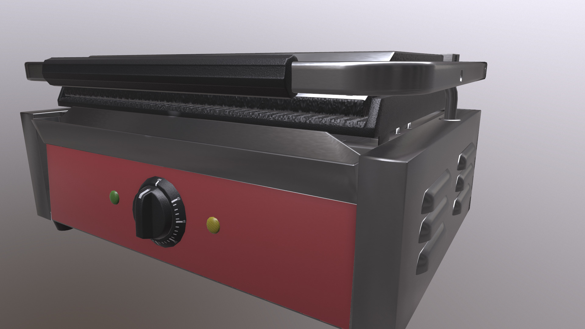 Electric Griddle Low-poly 3D model_5
