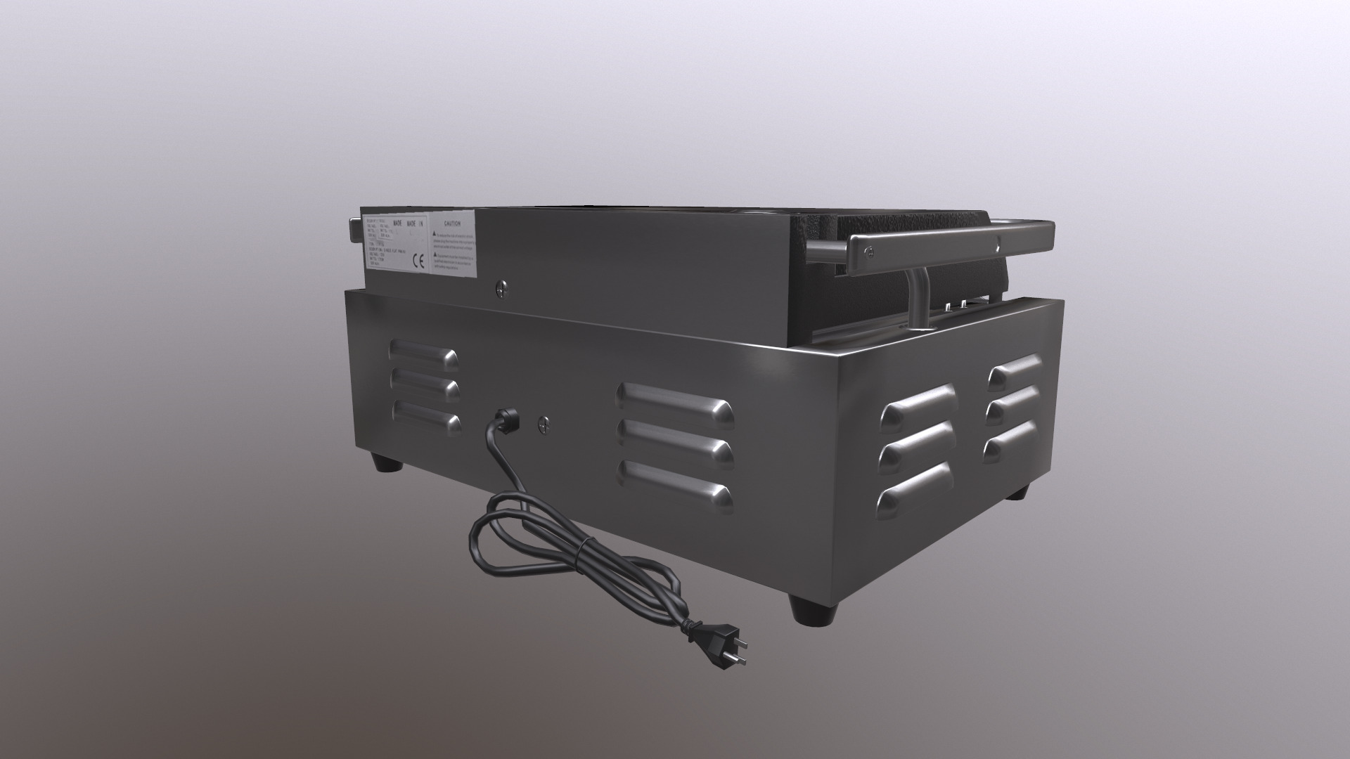 Electric Griddle Low-poly 3D model_3