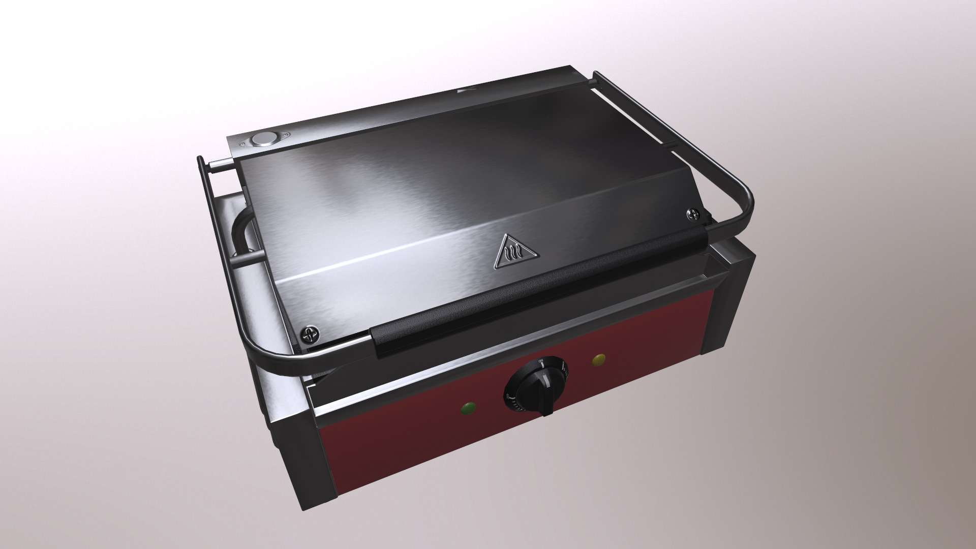 Electric Griddle Low-poly 3D model_1