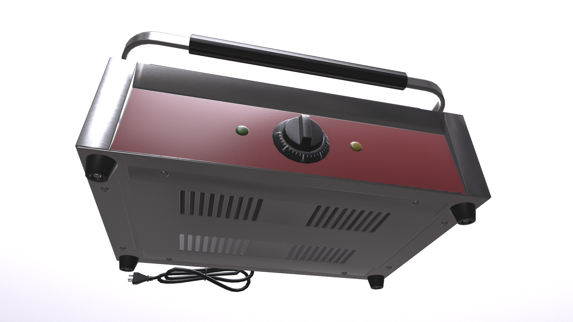 Electric Griddle Low-poly 3D model_4