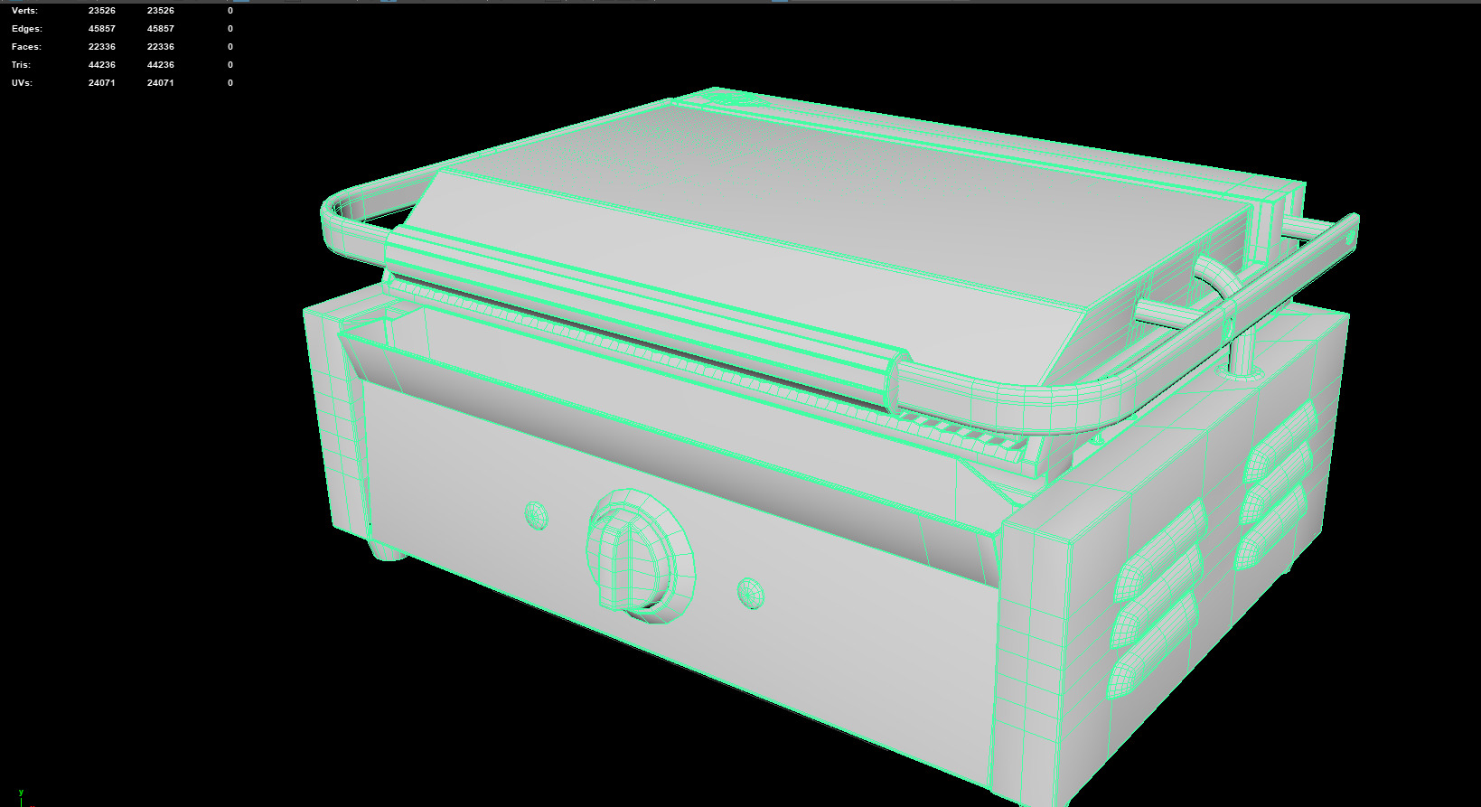 Electric Griddle Low-poly 3D model_2