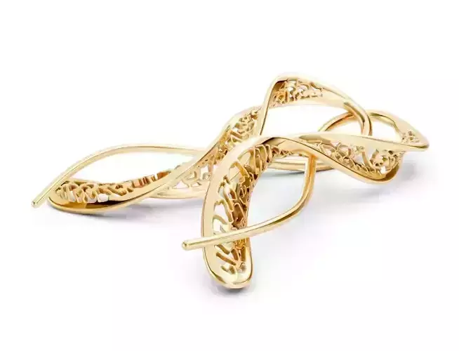Modern Flow Gold Ring 3D print model