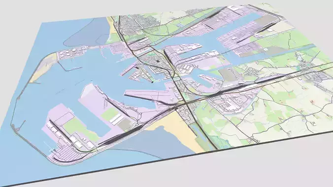 Cityscape Zeebrugge Belgium 3D model