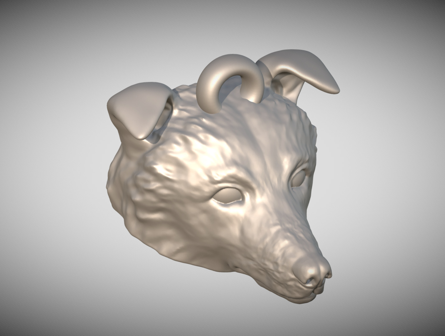 Border Collie dog head key ring for 3D printing 3D print model_8