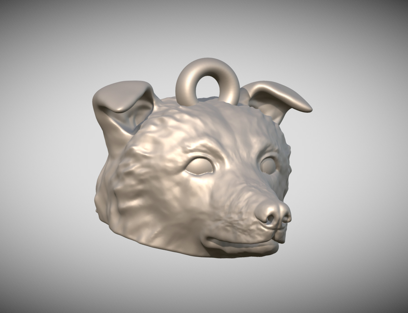 Border Collie dog head key ring for 3D printing 3D print model_7