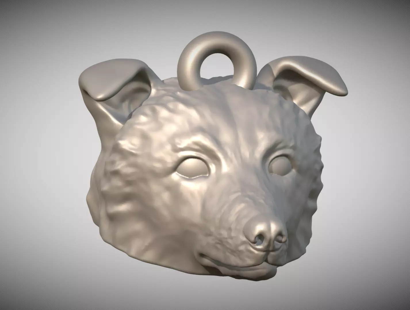 Border Collie dog head key ring for 3D printing 3D print model_0