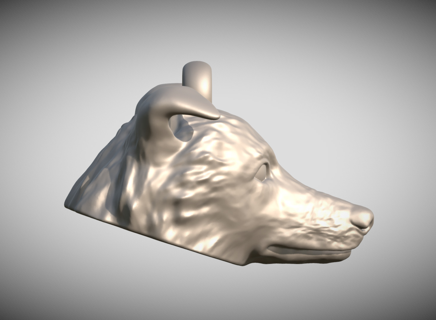 Border Collie dog head key ring for 3D printing 3D print model_5